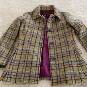 Coach houndstooth wool coat, grey